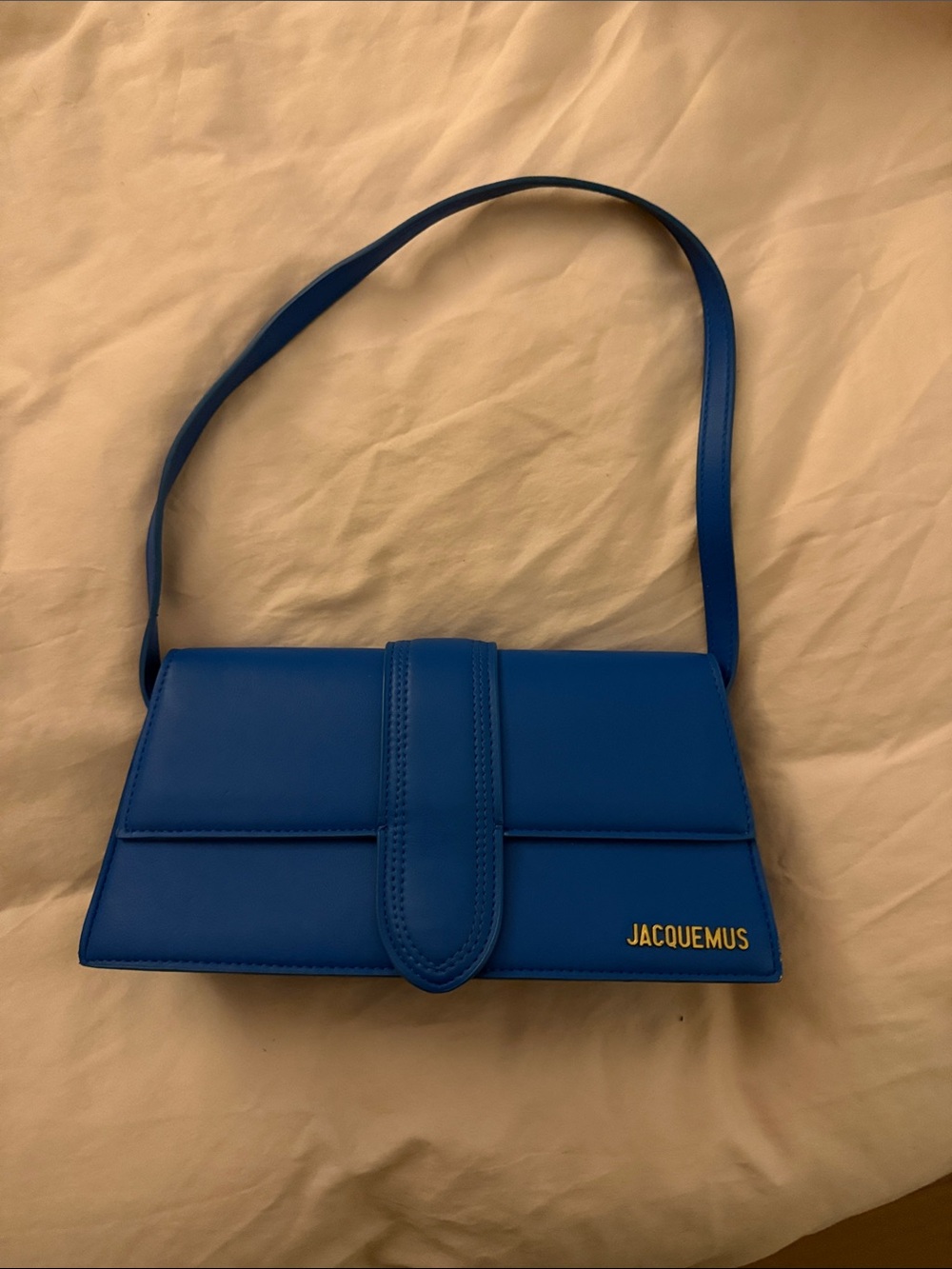 Blue Leather Shoulder Bag